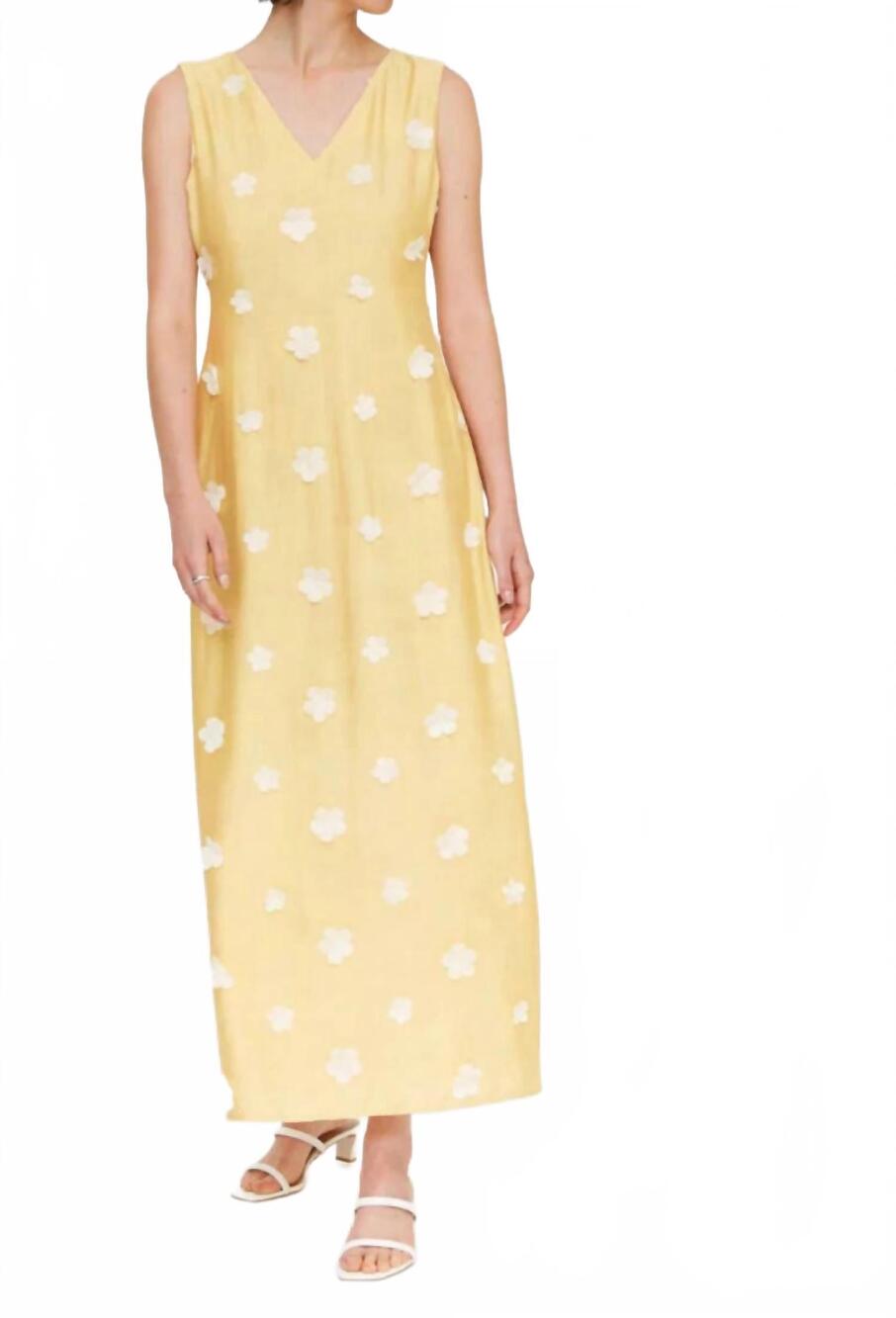 NEW COMPANIA FANTASTICA 70's maxi dress in light yellow
